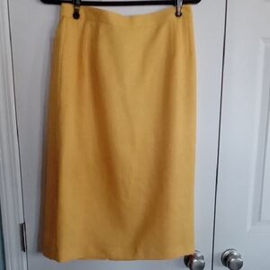 Elegant Mustard Vintage Pencil Skirt